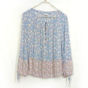 Lucky Brand, Women's Floral Boho Peasant Top, Large
